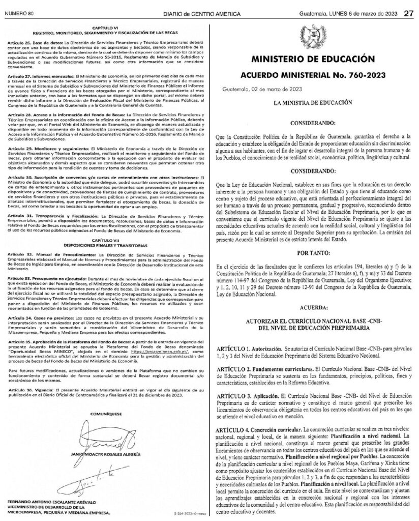 thumbnail of Acuerdo Ministerial No. 760-2023