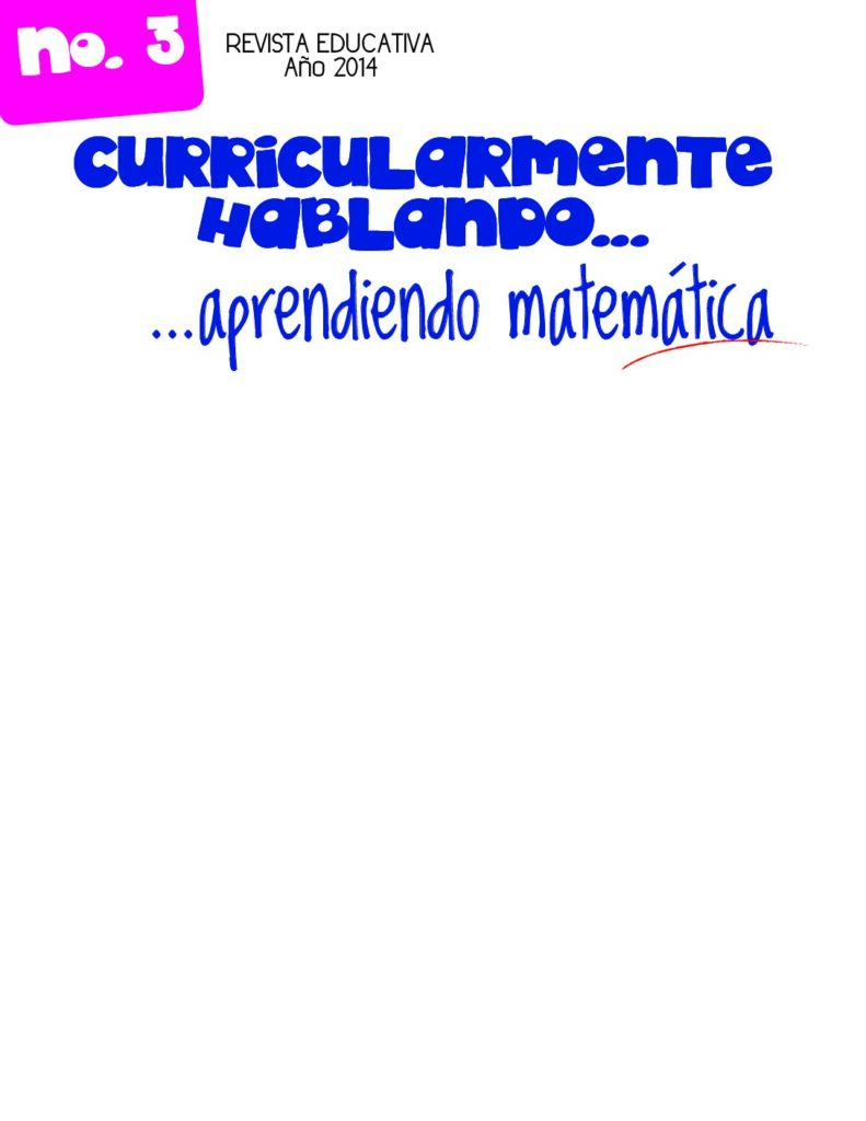 thumbnail of Revista No.3 Aprendiendo Matemática